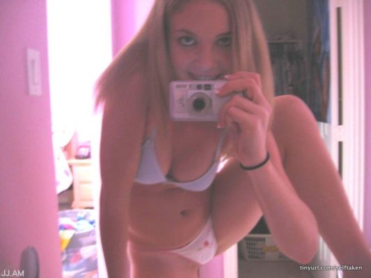 crazy eyes teen girl selfie panties and bra