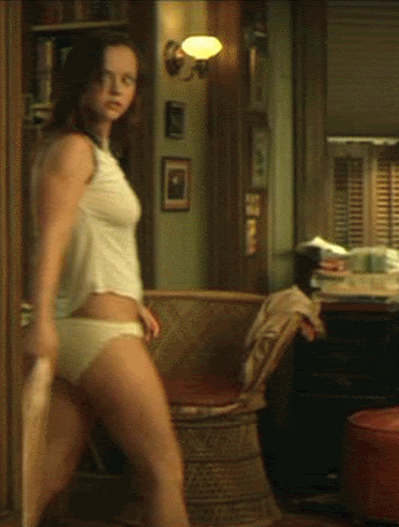 Christina Ricci hard nipples panties camel toe movie scene celebrity