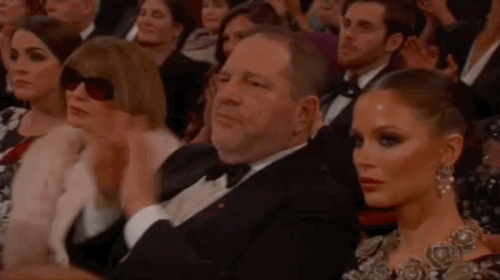 Harvey Weinstein clapping for the adult blog post