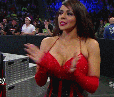 woman clapping wwe diva red dress big boobs the adult blog